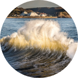 Large crashing wave in Scarborough, Canada.