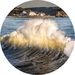 Large crashing wave in Scarborough, Canada.